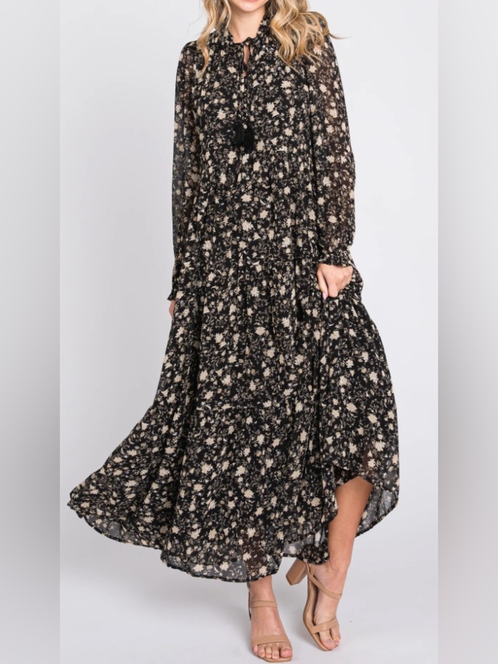 Paani  - EUC - Floral Paisley Boho Chic Maxi Dress  - Like New!